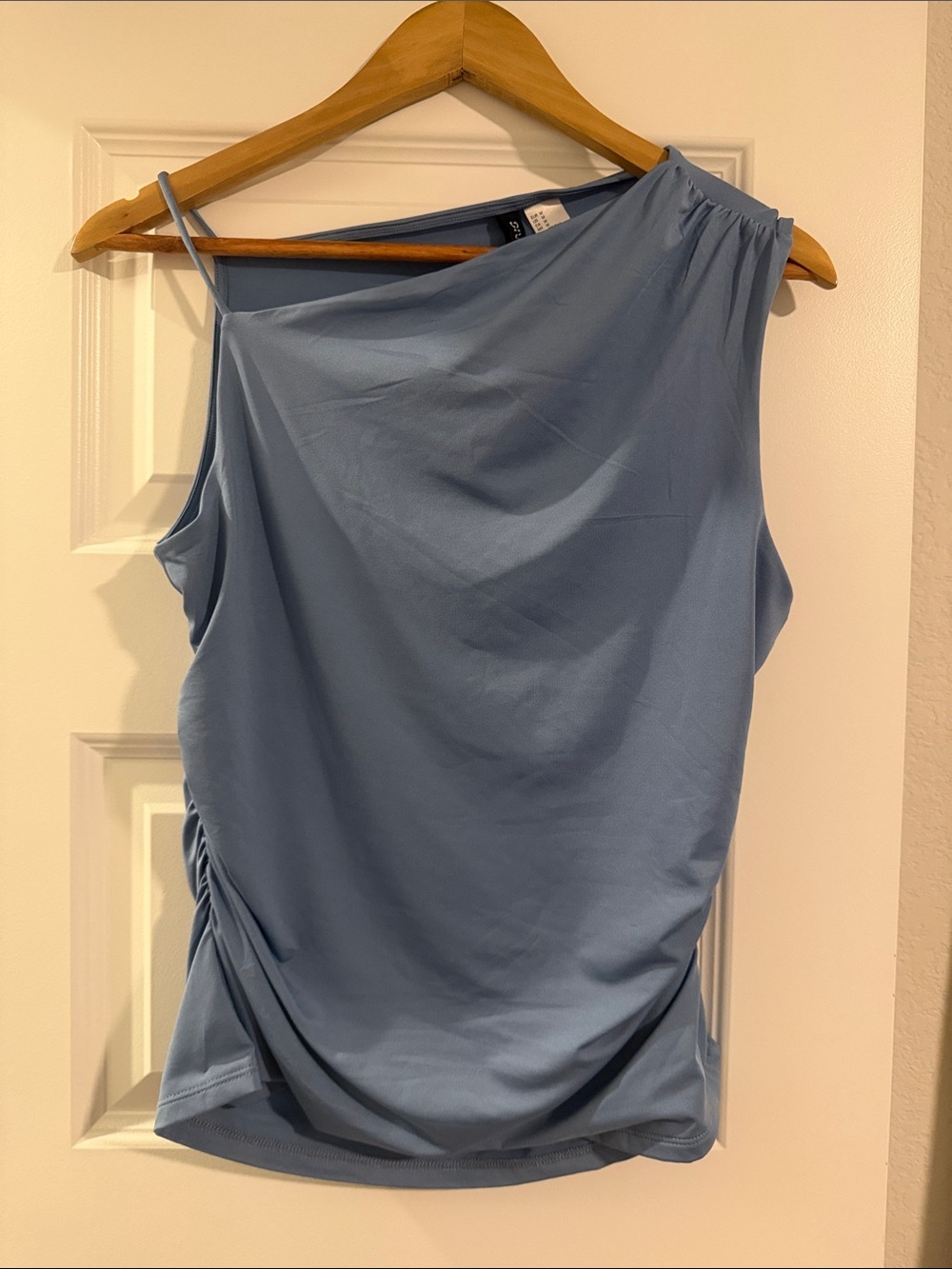 H&M Light Blue One-Shoulder Top